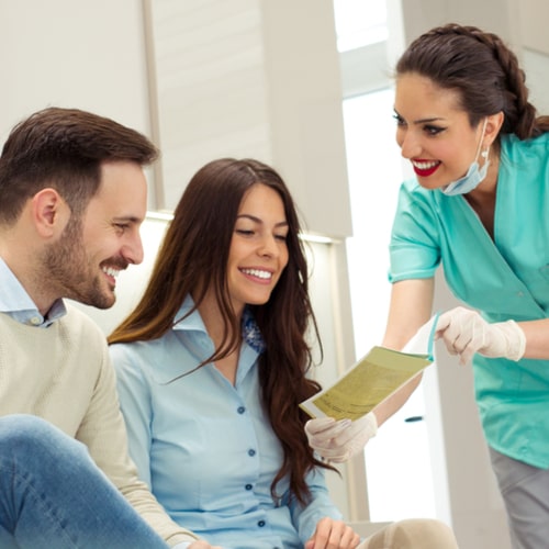 Patients consulting the dentist